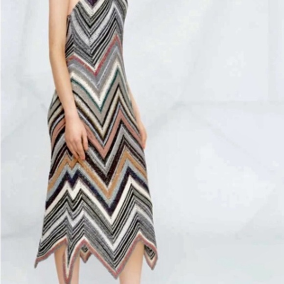 Missoni zig zag knit with sequins halter dress. NWT SZ 44 US 8 - Picture 5 of 9
